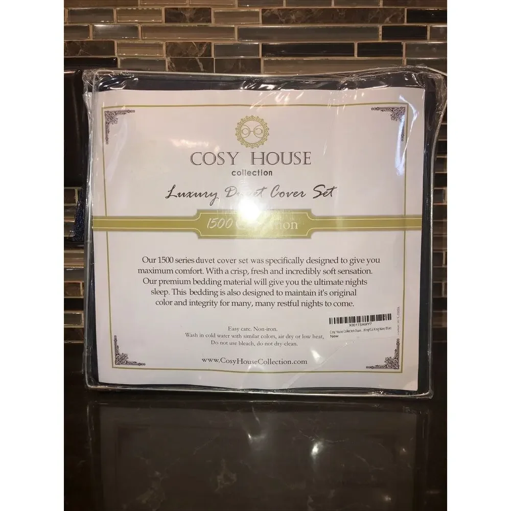 Navy 1500 Collection Duvet Cover 3 Piece Set Series Ultra Soft King‎ / Cal King